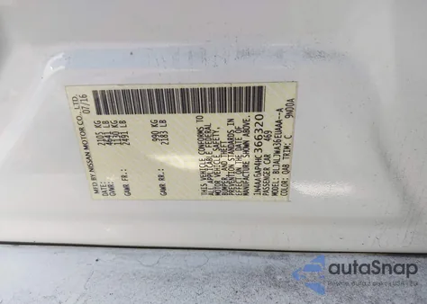 2017 Nissan Maxima 3.5 Sv z USA, uszkodzony, nr VIN 1N4AA6AP4HC366320